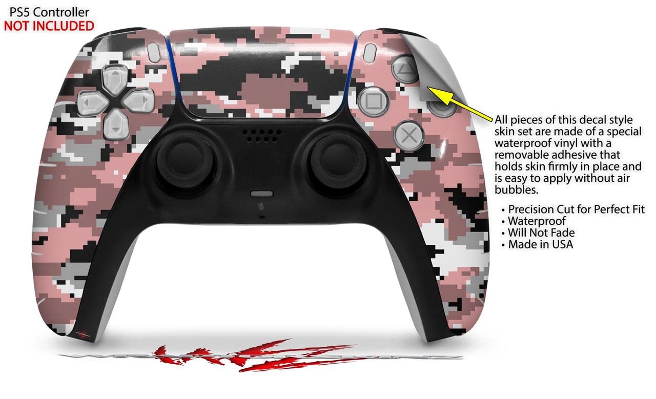 WraptorSkinz Skin Wrap compatible with Sony PS5 DualSense Controller WraptorCamo Digital Camo Pink (CONTROLLER NOT INCLUDED)