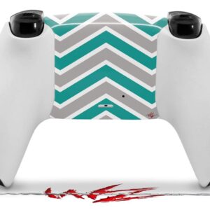 WraptorSkinz Skin Wrap compatible with Sony PS5 DualSense Controller Zig Zag Teal and Gray (CONTROLLER NOT INCLUDED)