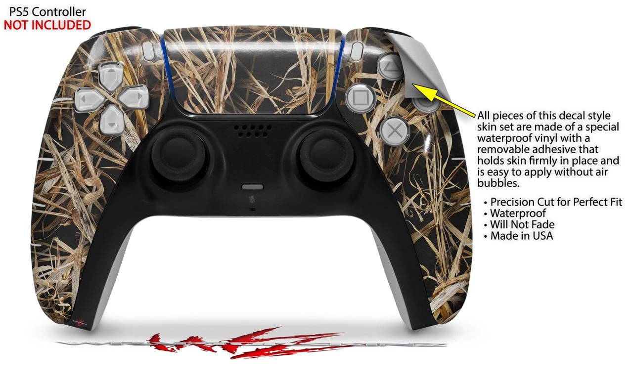 WraptorSkinz Skin Wrap compatible with Sony PS5 DualSense Controller WraptorCamo Grassy Marsh Camo Dark Gray (CONTROLLER NOT INCLUDED)