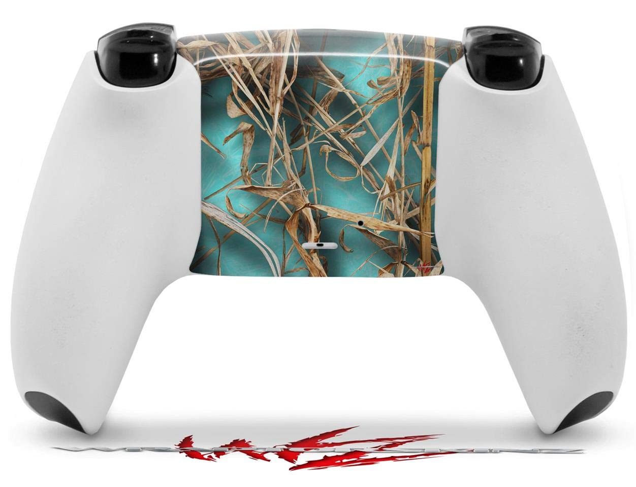 WraptorSkinz Skin Wrap compatible with Sony PS5 DualSense Controller WraptorCamo Grassy Marsh Camo Neon Teal (CONTROLLER NOT INCLUDED)