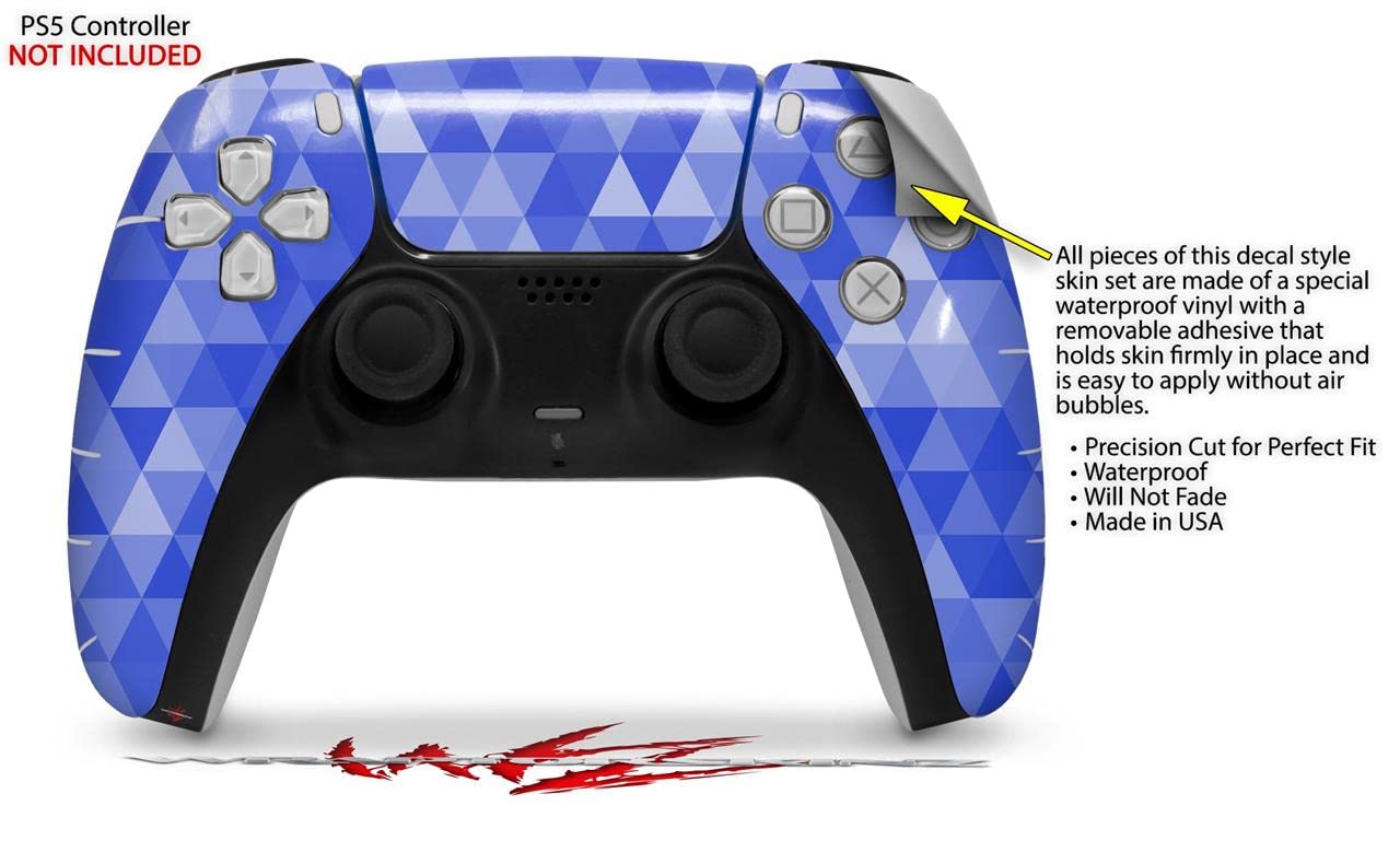 WraptorSkinz Skin Wrap compatible with Sony PS5 DualSense Controller Triangle Mosaic Blue (CONTROLLER NOT INCLUDED)