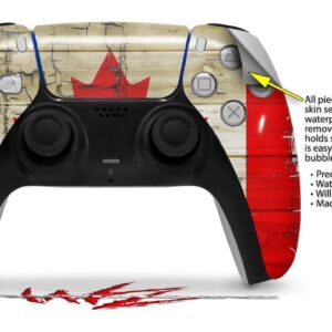 WraptorSkinz Skin Wrap compatible with Sony PS5 DualSense Controller Painted Faded and Cracked Canadian Canada Flag (CONTROLLER NOT INCLUDED)