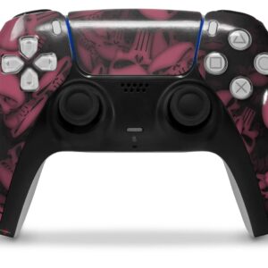 WraptorSkinz Skin Wrap compatible with Sony PS5 DualSense Controller Skulls Confetti Pink (CONTROLLER NOT INCLUDED)