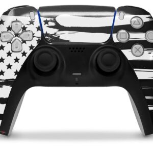 WraptorSkinz Skin Wrap compatible with Sony PS5 DualSense Controller Brushed USA American Flag (CONTROLLER NOT INCLUDED)