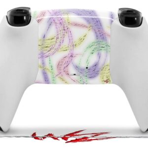 WraptorSkinz Skin Wrap compatible with Sony PS5 DualSense Controller Neon Swoosh on White (CONTROLLER NOT INCLUDED)