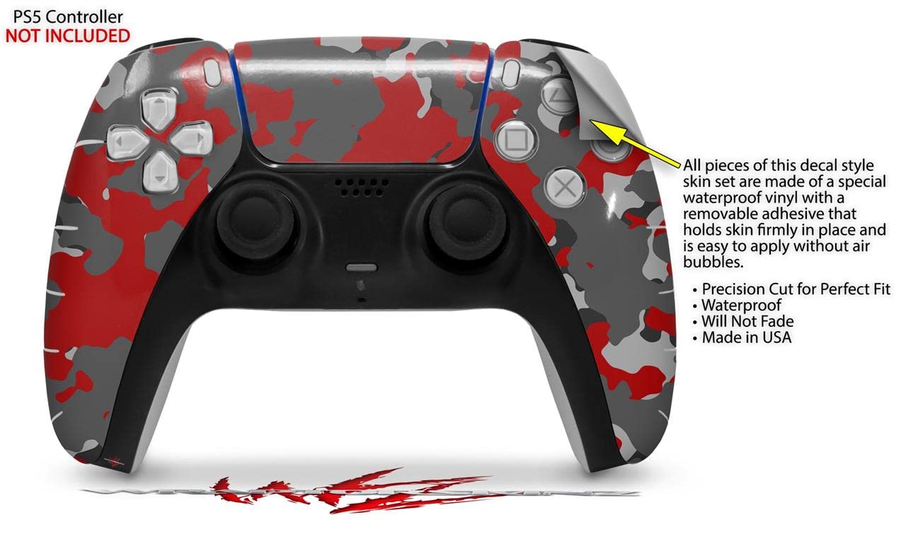 WraptorSkinz Skin Wrap compatible with Sony PS5 DualSense Controller WraptorCamo Old School Camouflage Camo Red (CONTROLLER NOT INCLUDED)