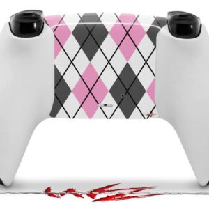 WraptorSkinz Skin Wrap compatible with Sony PS5 DualSense Controller Argyle Pink and Gray (CONTROLLER NOT INCLUDED)