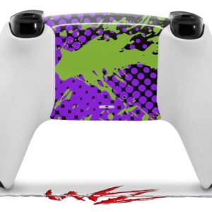 WraptorSkinz Skin Wrap compatible with Sony PS5 DualSense Controller Halftone Splatter Green Purple (CONTROLLER NOT INCLUDED)