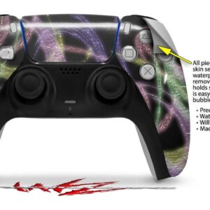 WraptorSkinz Skin Wrap compatible with Sony PS5 DualSense Controller Neon Swoosh on Black (CONTROLLER NOT INCLUDED)