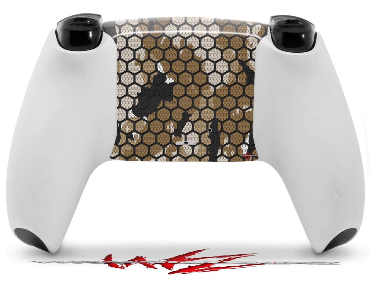 WraptorSkinz Skin Wrap compatible with Sony PS5 DualSense Controller HEX Mesh Camo 01 Tan (CONTROLLER NOT INCLUDED)