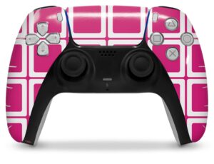 wraptorskinz skin wrap compatible with sony ps5 dualsense controller squared fushia hot pink (controller not included)