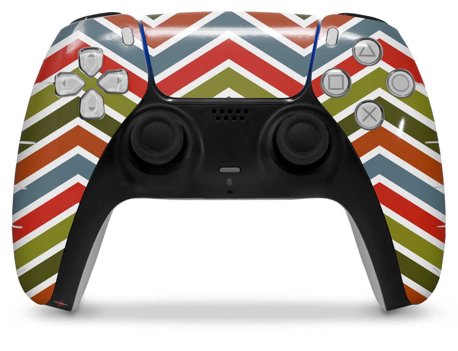 WraptorSkinz Skin Wrap compatible with Sony PS5 DualSense Controller Zig Zag Colors 01 (CONTROLLER NOT INCLUDED)