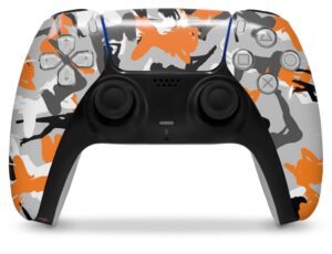 wraptorskinz skin wrap compatible with sony ps5 dualsense controller sexy girl silhouette camo orange (controller not included)