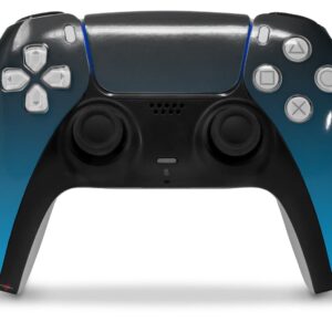 WraptorSkinz Skin Wrap compatible with Sony PS5 DualSense Controller Smooth Fades Neon Blue Black (CONTROLLER NOT INCLUDED)