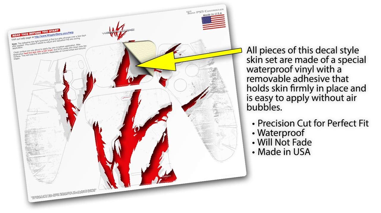 WraptorSkinz Skin Wrap compatible with Sony PS5 DualSense Controller WraptorSkinz WZ on White (CONTROLLER NOT INCLUDED)