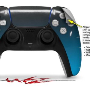 WraptorSkinz Skin Wrap compatible with Sony PS5 DualSense Controller Smooth Fades Neon Blue Black (CONTROLLER NOT INCLUDED)