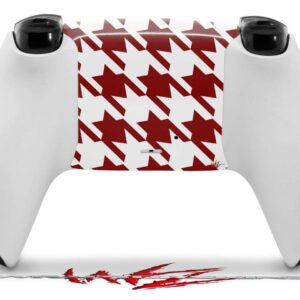 WraptorSkinz Skin Wrap compatible with Sony PS5 DualSense Controller Houndstooth Red Dark (CONTROLLER NOT INCLUDED)