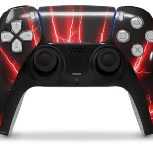 WraptorSkinz Skin Wrap compatible with Sony PS5 DualSense Controller Lightning Red (CONTROLLER NOT INCLUDED)