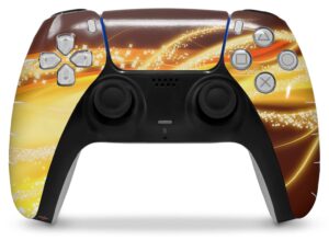 wraptorskinz skin wrap compatible with sony ps5 dualsense controller mystic vortex yellow (controller not included)