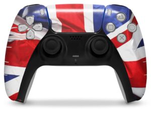 wraptorskinz skin wrap compatible with sony ps5 dualsense controller union jack 01 (controller not included)