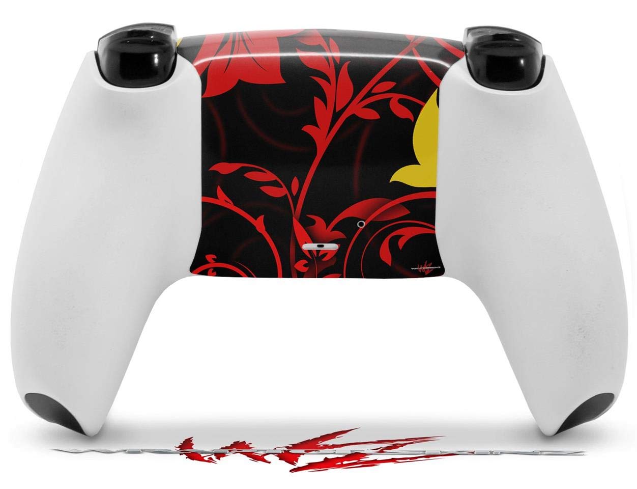 WraptorSkinz Skin Wrap compatible with Sony PS5 DualSense Controller Twisted Garden Red and Yellow (CONTROLLER NOT INCLUDED)