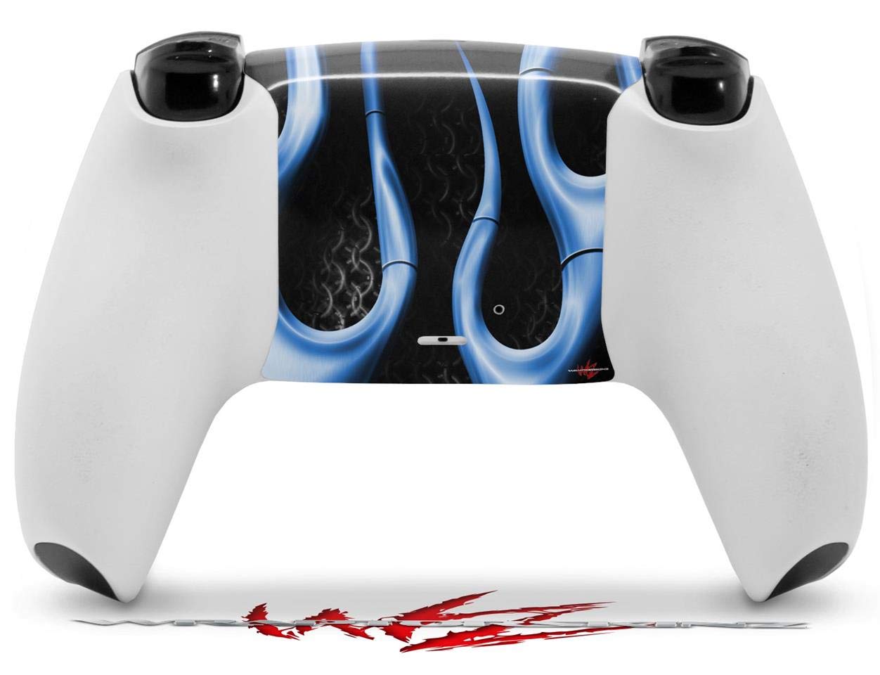 WraptorSkinz Skin Wrap compatible with Sony PS5 DualSense Controller Metal Flames Blue (CONTROLLER NOT INCLUDED)