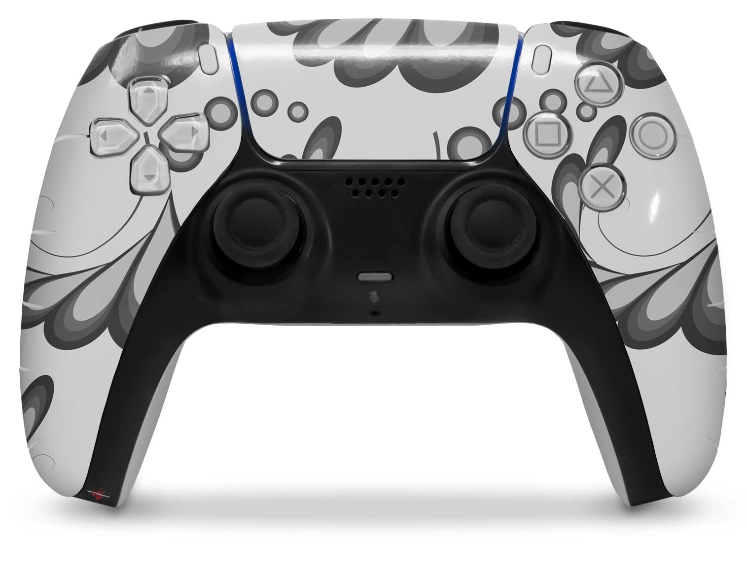 WraptorSkinz Skin Wrap compatible with Sony PS5 DualSense Controller Petals Gray (CONTROLLER NOT INCLUDED)