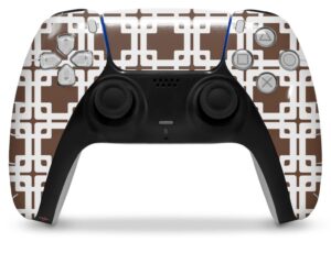 wraptorskinz skin wrap compatible with sony ps5 dualsense controller boxed chocolate brown (controller not included)