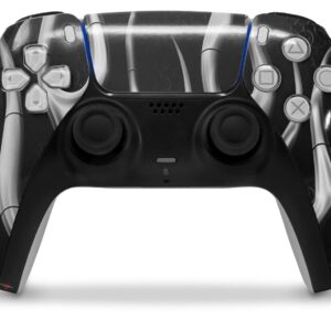 WraptorSkinz Skin Wrap compatible with Sony PS5 DualSense Controller Metal Flames Chrome (CONTROLLER NOT INCLUDED)