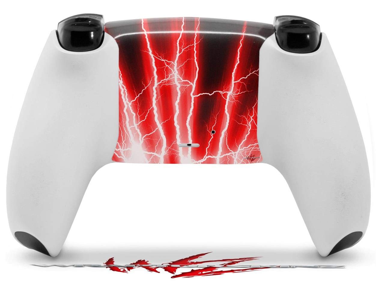 WraptorSkinz Skin Wrap compatible with Sony PS5 DualSense Controller Lightning Red (CONTROLLER NOT INCLUDED)