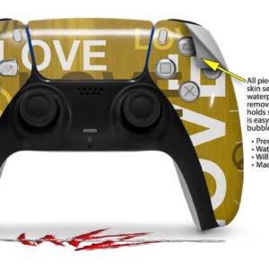 WraptorSkinz Skin Wrap compatible with Sony PS5 DualSense Controller Love and Peace Yellow (CONTROLLER NOT INCLUDED)