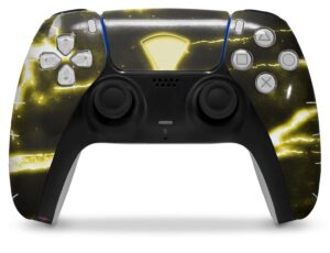 wraptorskinz skin wrap compatible with sony ps5 dualsense controller radioactive yellow (controller not included)