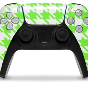 WraptorSkinz Skin Wrap compatible with Sony PS5 DualSense Controller Houndstooth Neon Lime Green (CONTROLLER NOT INCLUDED)