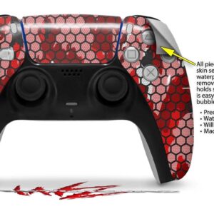 WraptorSkinz Skin Wrap compatible with Sony PS5 DualSense Controller HEX Mesh Camo 01 Red Bright (CONTROLLER NOT INCLUDED)