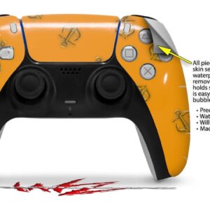 WraptorSkinz Skin Wrap compatible with Sony PS5 DualSense Controller Anchors Away Orange (CONTROLLER NOT INCLUDED)