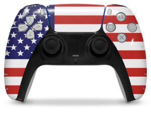 wraptorskinz skin wrap compatible with sony ps5 dualsense controller usa american flag 01 (controller not included)