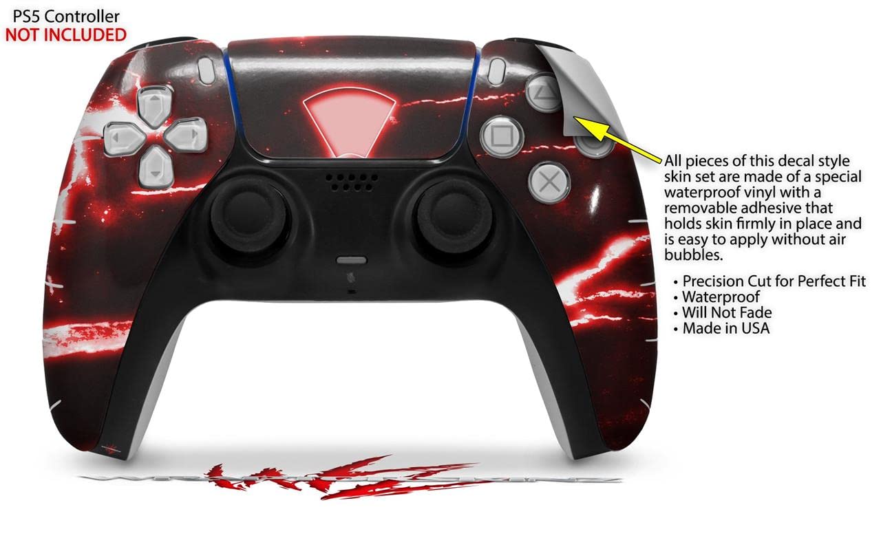 WraptorSkinz Skin Wrap compatible with Sony PS5 DualSense Controller Radioactive Red (CONTROLLER NOT INCLUDED)