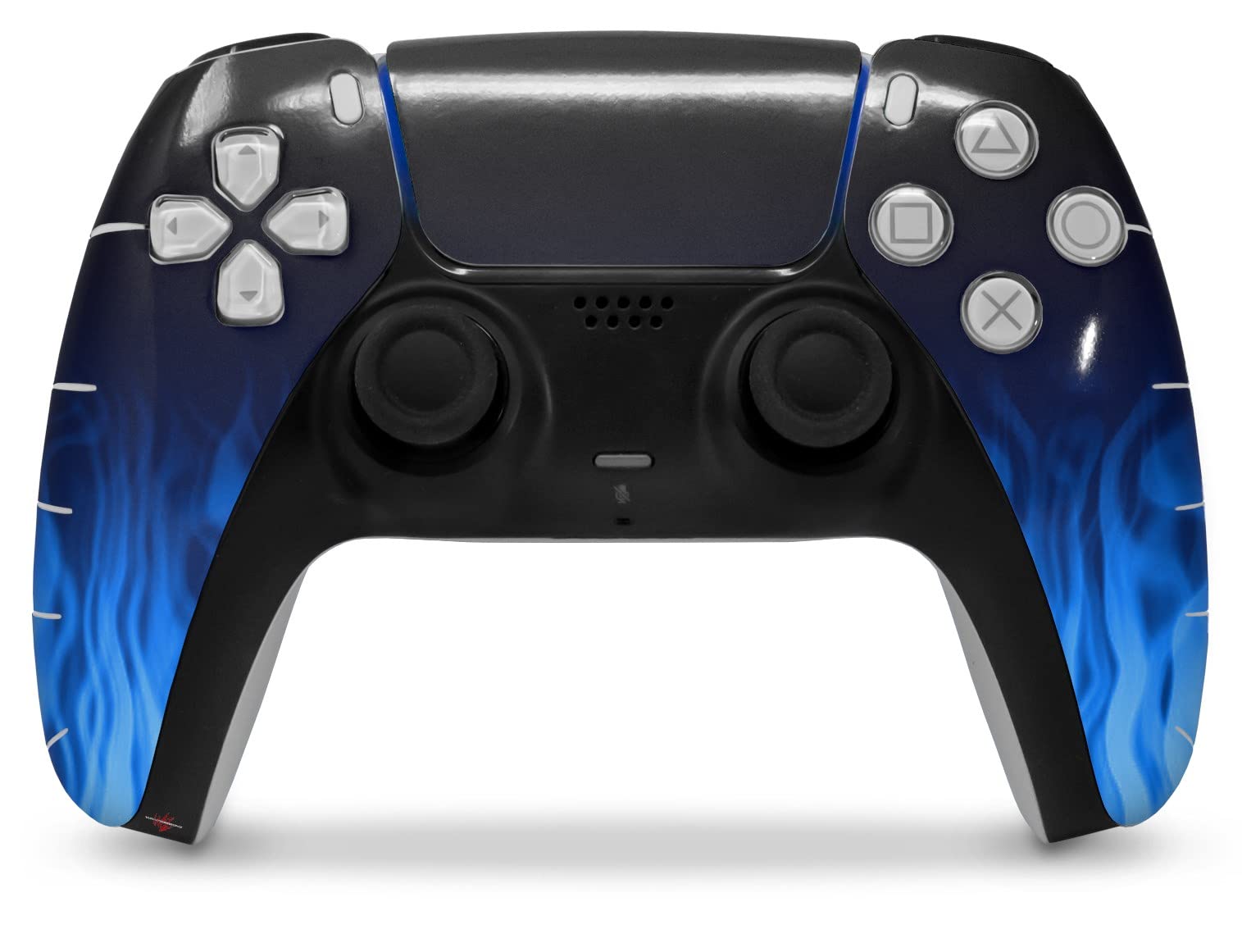 WraptorSkinz Skin Wrap compatible with Sony PS5 DualSense Controller Fire Blue (CONTROLLER NOT INCLUDED)