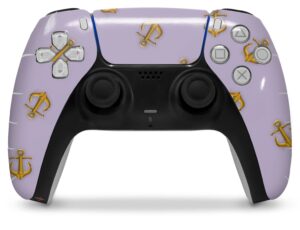 wraptorskinz skin wrap compatible with sony ps5 dualsense controller anchors away lavender (controller not included)