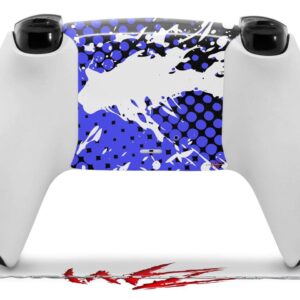 WraptorSkinz Skin Wrap compatible with Sony PS5 DualSense Controller Halftone Splatter White Blue (CONTROLLER NOT INCLUDED)