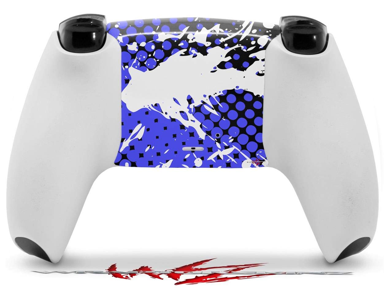 WraptorSkinz Skin Wrap compatible with Sony PS5 DualSense Controller Halftone Splatter White Blue (CONTROLLER NOT INCLUDED)