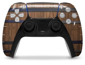 wraptorskinz skin wrap compatible with sony ps5 dualsense controller wooden barrel (controller not included)