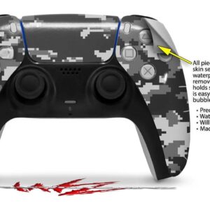 WraptorSkinz Skin Wrap compatible with Sony PS5 DualSense Controller WraptorCamo Digital Camo Gray (CONTROLLER NOT INCLUDED)