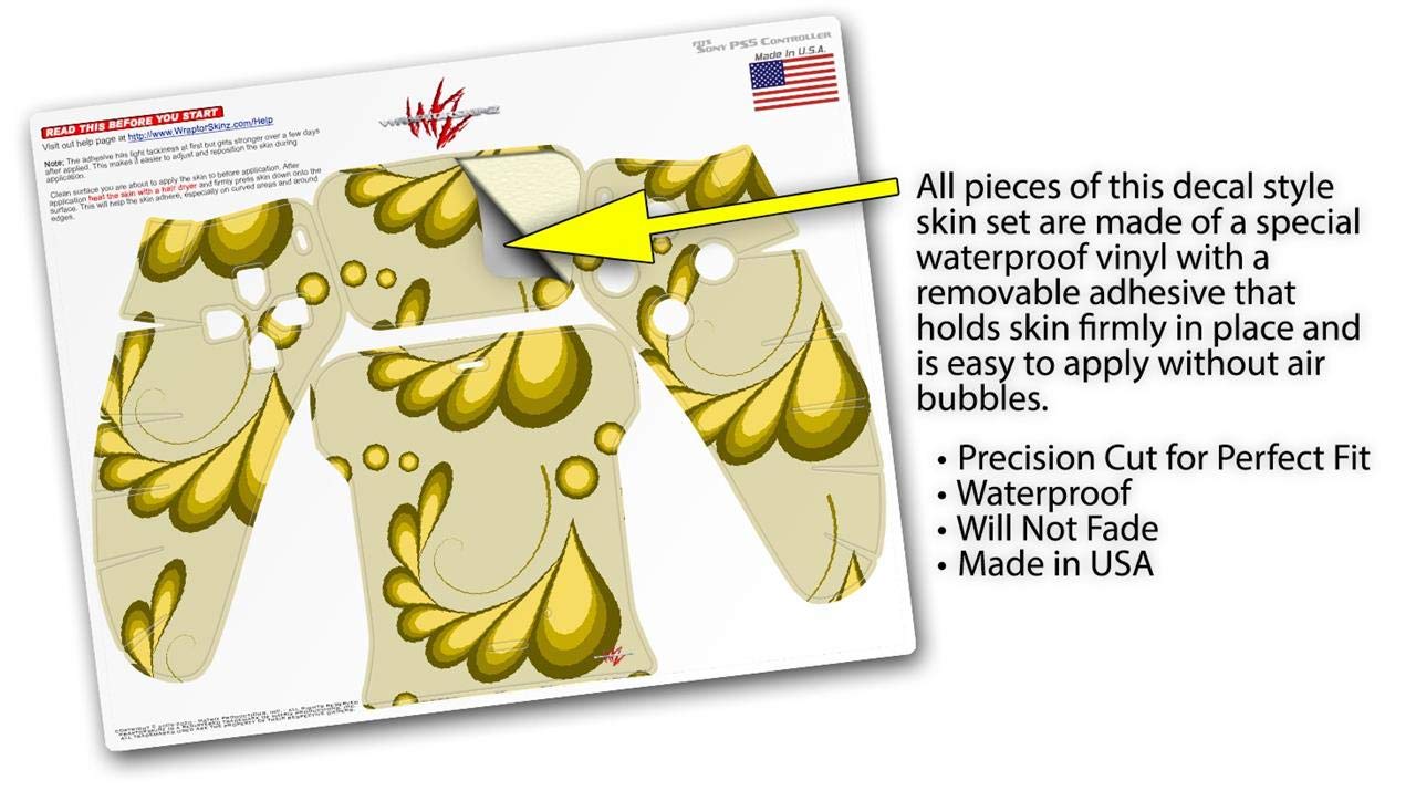 WraptorSkinz Skin Wrap compatible with Sony PS5 DualSense Controller Petals Yellow (CONTROLLER NOT INCLUDED)