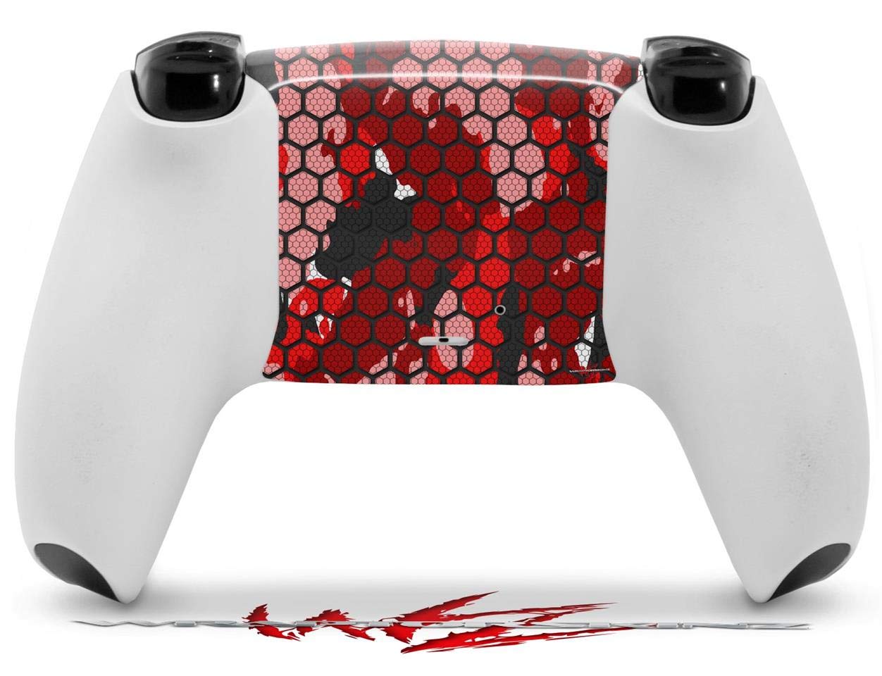 WraptorSkinz Skin Wrap compatible with Sony PS5 DualSense Controller HEX Mesh Camo 01 Red Bright (CONTROLLER NOT INCLUDED)