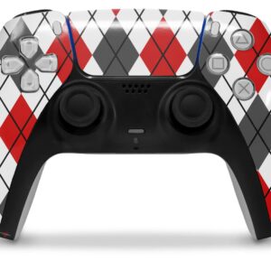 WraptorSkinz Skin Wrap compatible with Sony PS5 DualSense Controller Argyle Red and Gray (CONTROLLER NOT INCLUDED)