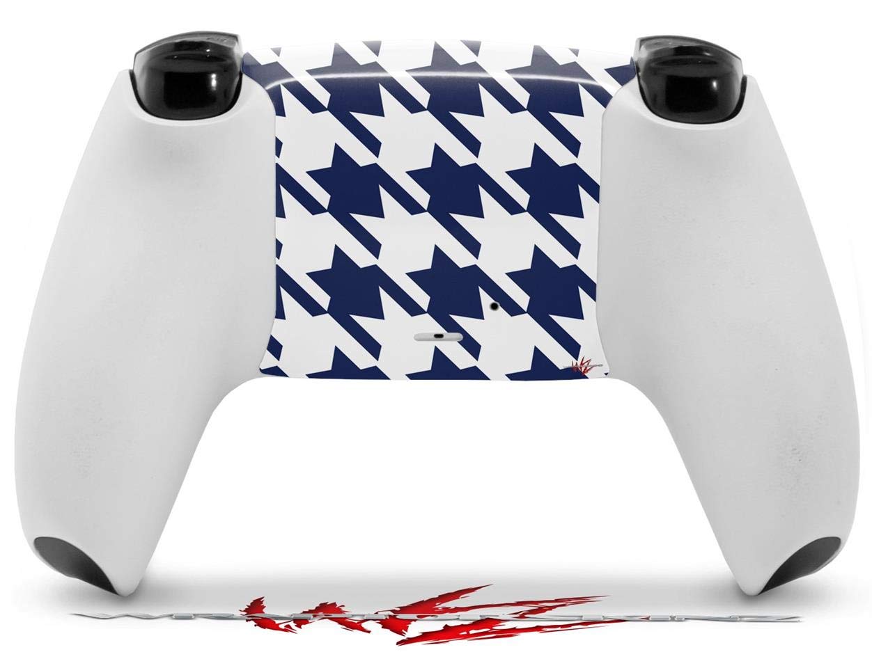 WraptorSkinz Skin Wrap compatible with Sony PS5 DualSense Controller Houndstooth Navy Blue (CONTROLLER NOT INCLUDED)