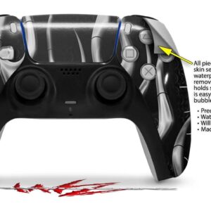 WraptorSkinz Skin Wrap compatible with Sony PS5 DualSense Controller Metal Flames Chrome (CONTROLLER NOT INCLUDED)