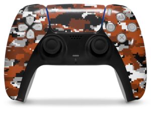 wraptorskinz skin wrap compatible with sony ps5 dualsense controller wraptorcamo digital camo burnt orange (controller not included)