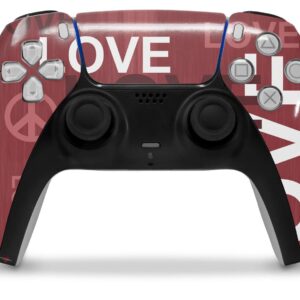 WraptorSkinz Skin Wrap compatible with Sony PS5 DualSense Controller Love and Peace Pink (CONTROLLER NOT INCLUDED)